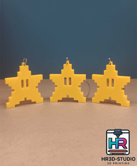 Porte-Clé Étoile de Mario – Impression 3D