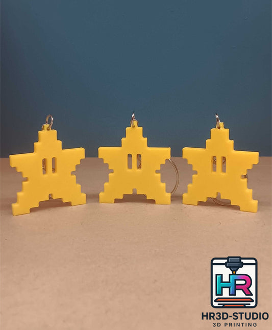 Porte-Clé Étoile de Mario – Impression 3D