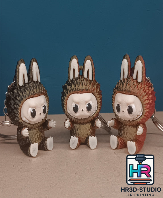 Porte-Clé Labubu –  Multicolore Peint à la Main